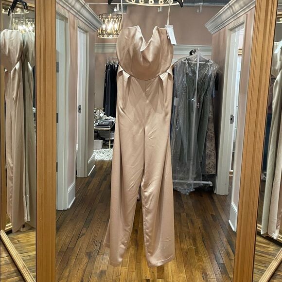 Jenny Yoo Pants - NWT Jenny Yoo Satin Jumpsuit/Pantsuit PALE GOLD (NOT PICTURED) Size 16